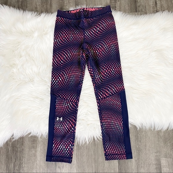 Under Armour Navy Red Polka Dot Capri Leggings - Picture 1 of 8